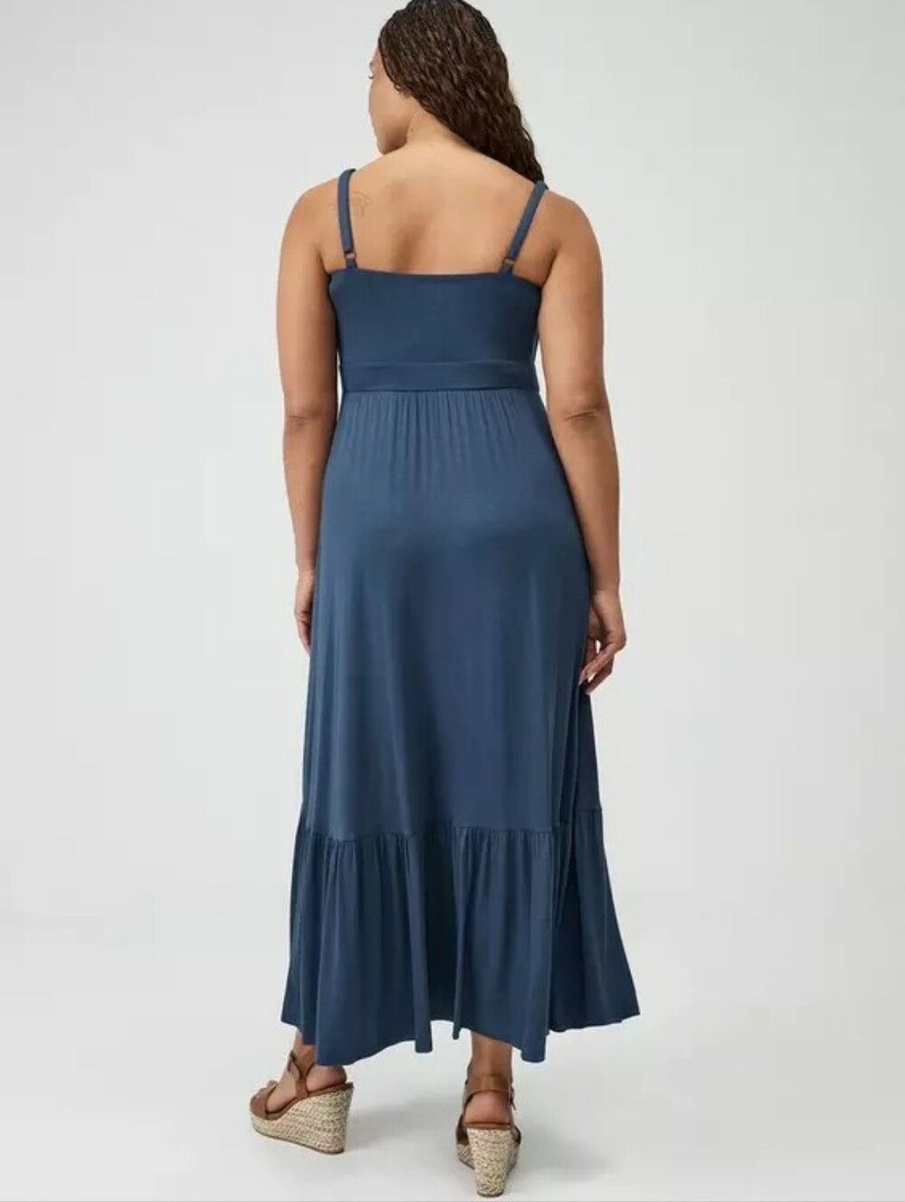 Torrid Midnight Navy Blue Super Soft Jersey Tiered Maxi Dress Size 1X NWT - Picture 5 of 7